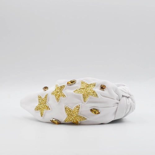 White/Gold Star Headband U42