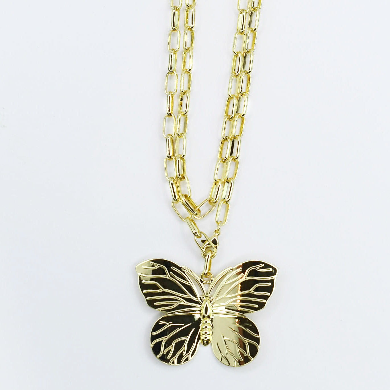 Wings of Grace Double Chain Necklace