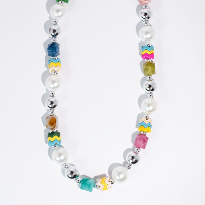 Ziggy Pearl Pop Silver Necklace