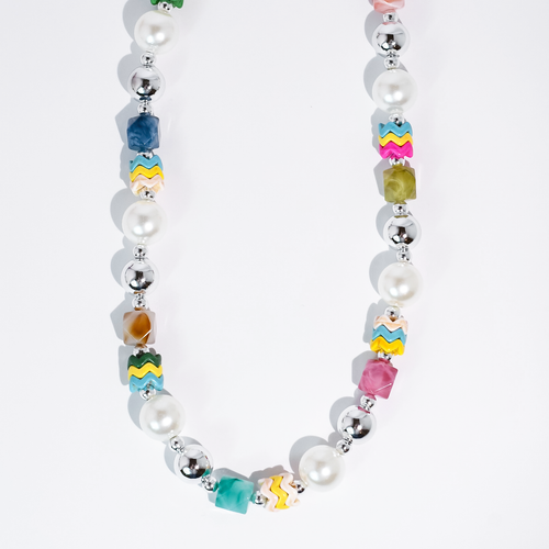 Ziggy Pearl Pop Silver Necklace
