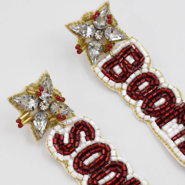 Boomer Sooner Beaded/Jeweled Earrings