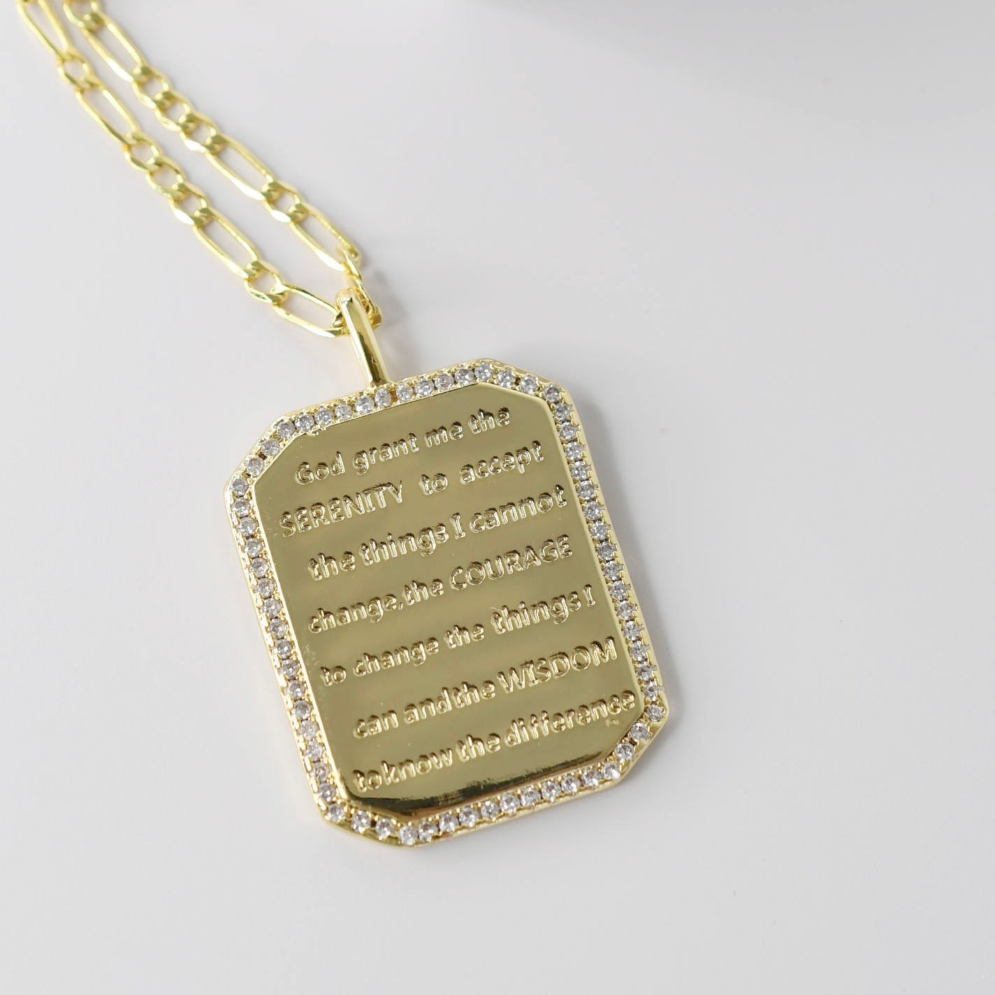 God Grant me Serenity Necklace Gold I-47