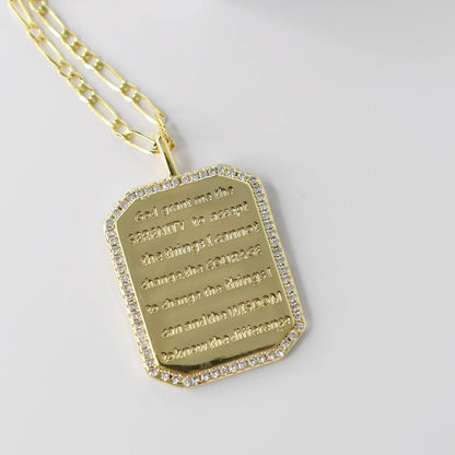 God Grant me Serenity Necklace Gold I-47