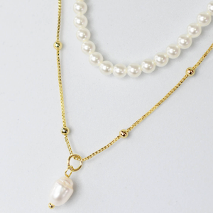 Pearl Beaded Layer Necklace