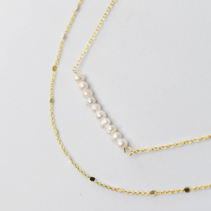 Pearl Bar Layer Necklace I-18