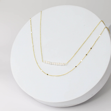 Load image into Gallery viewer, Pearl Bar Layer Necklace I-18
