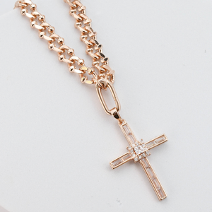 Elegant Cross Rose Gold Necklace