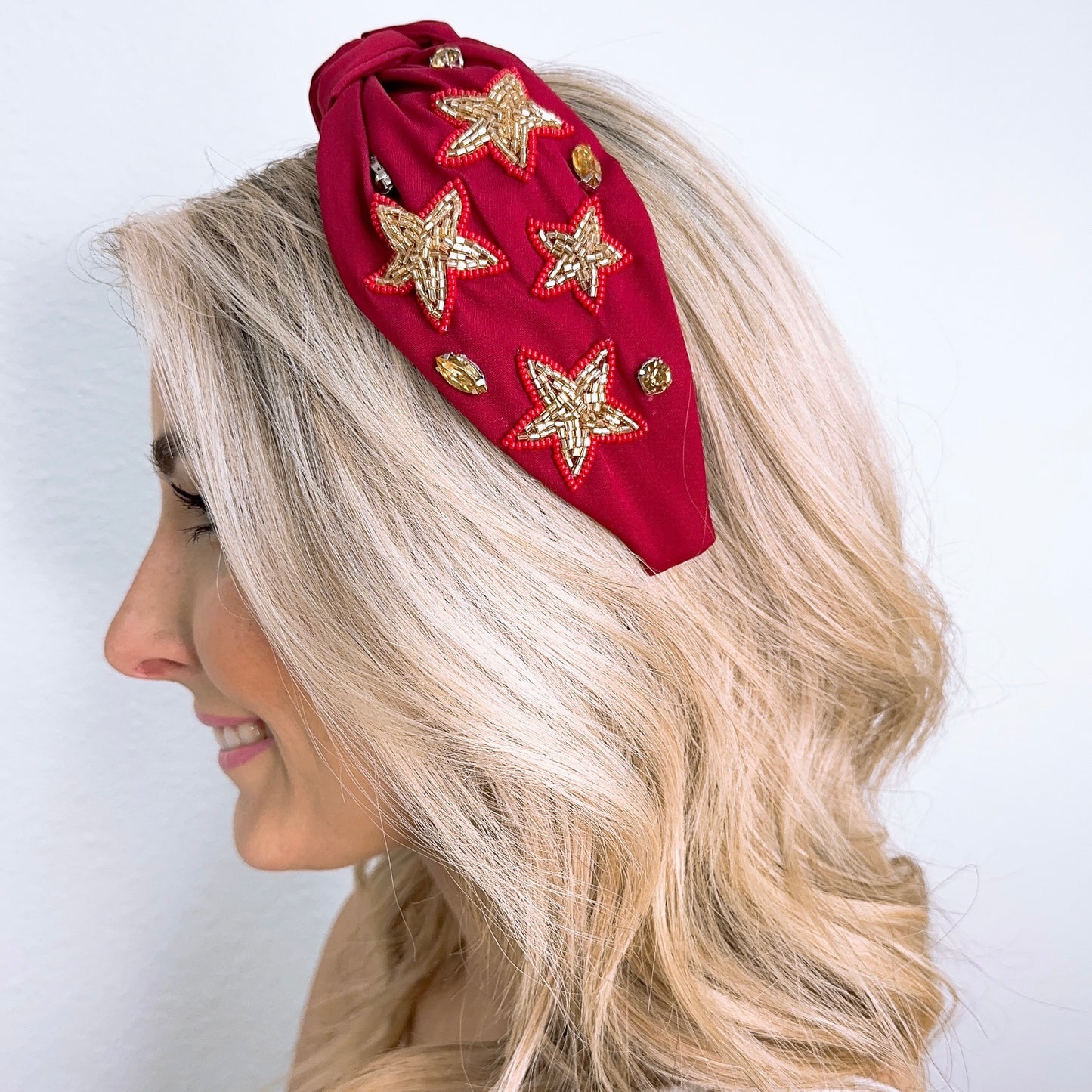 Star Maroon/Gold Headband U43