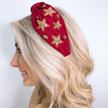 Load image into Gallery viewer, Star Maroon/Gold Headband
