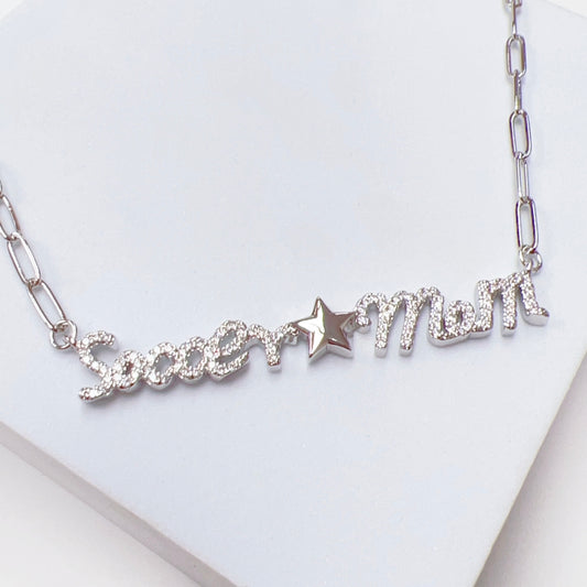 Soccer Mom Silver Necklace T36