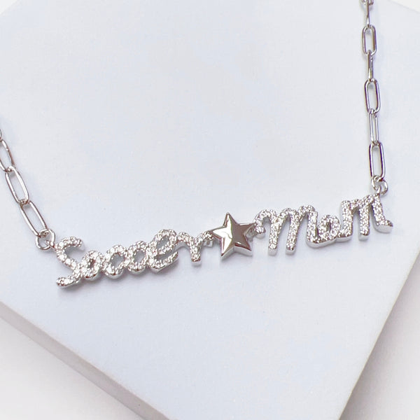 Soccer Mom Silver Necklace T36