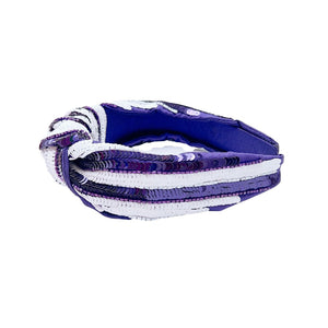 Purple/White Sequin Headband