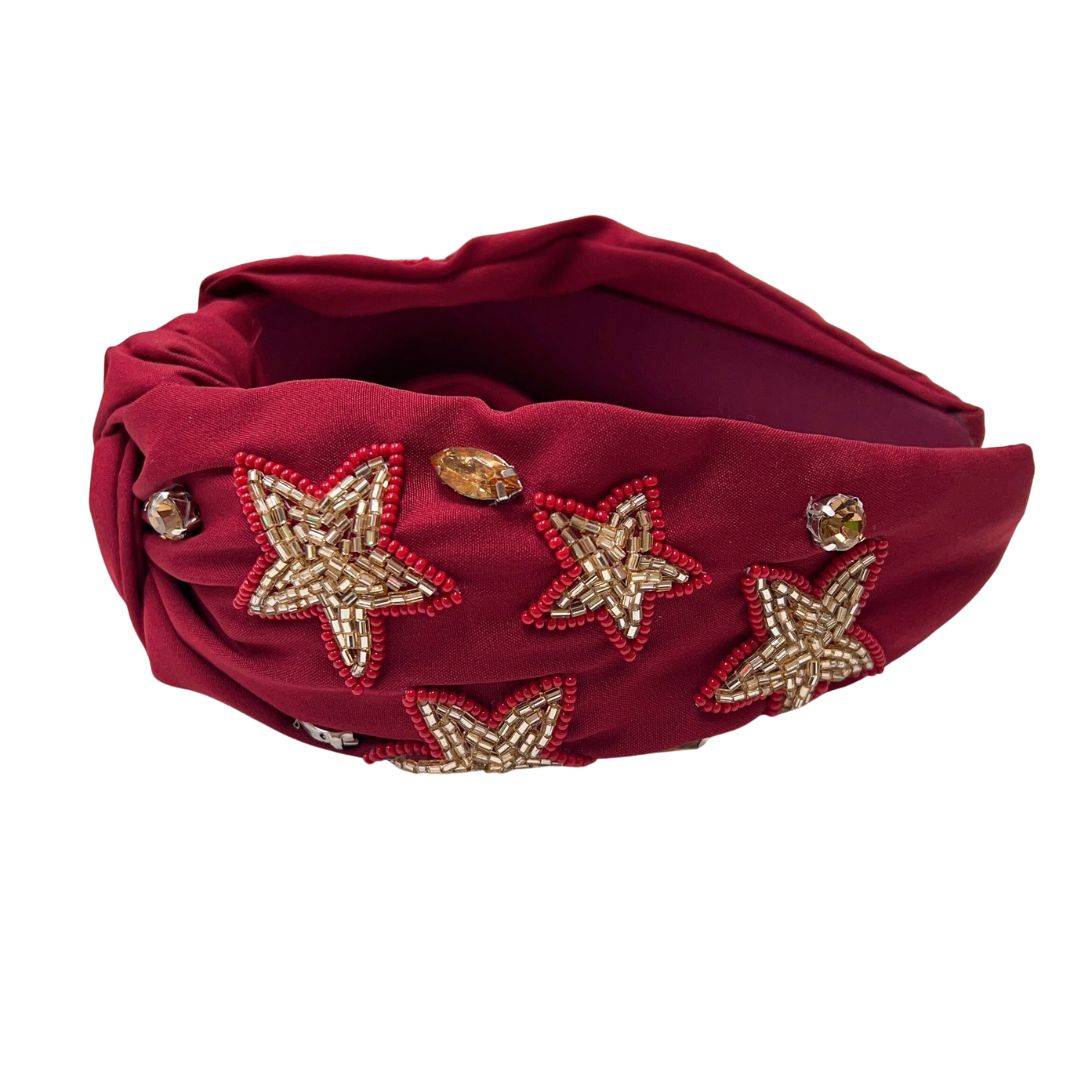 Star Maroon/Gold Headband U43