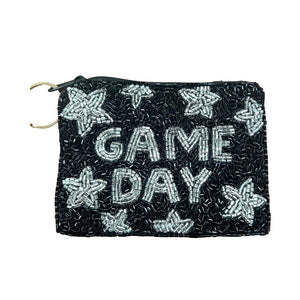 Silver/Black Game Day Keychain Pouch