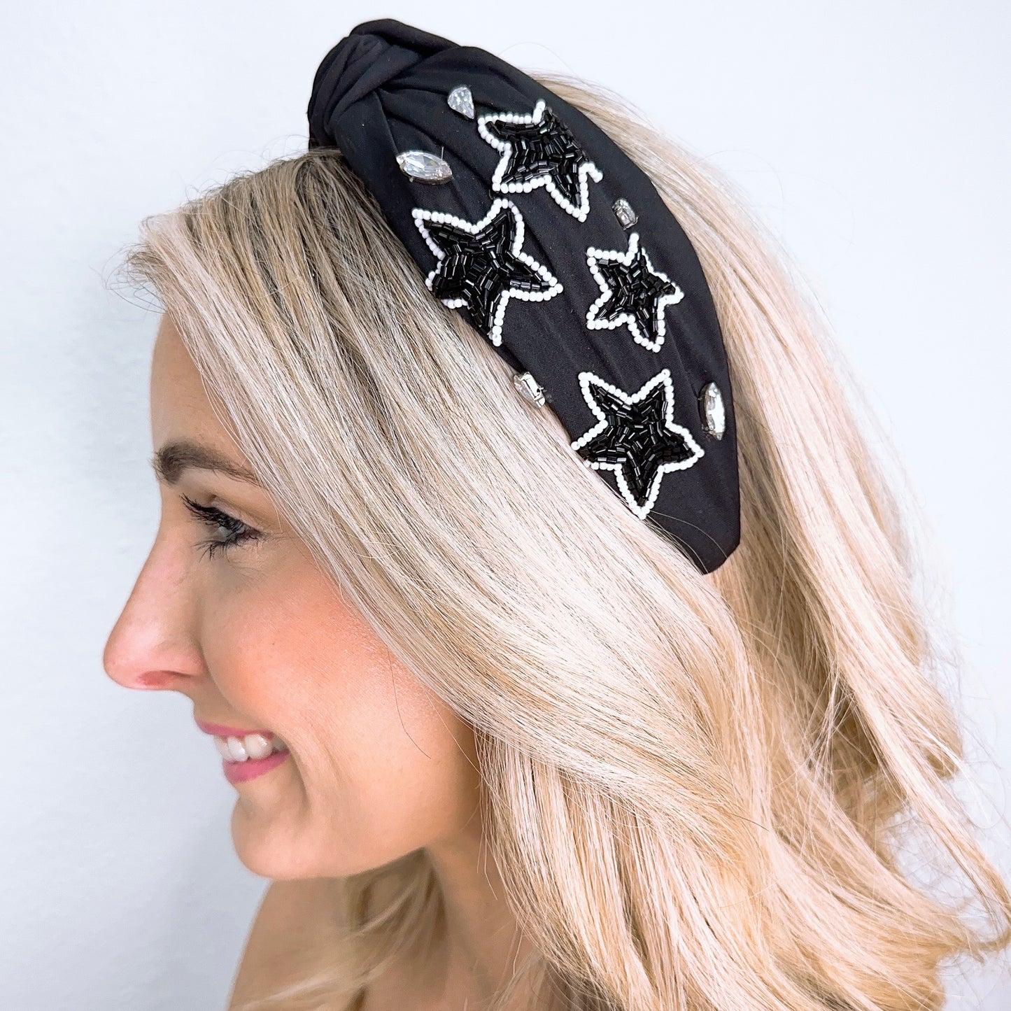 Star Black/White Headband U67