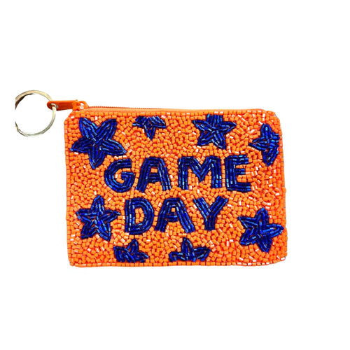 Orange/Blue Game Day Keychain Pouch