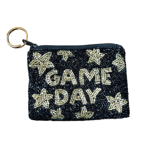 Gold/Black Game Day Keychain Pouch