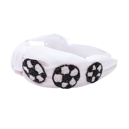 White/Black Soccer Headband U45