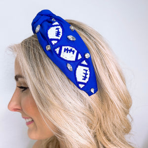 Blue/White Football Headband U81