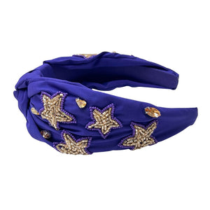 Star Purple/Gold Headband U66
