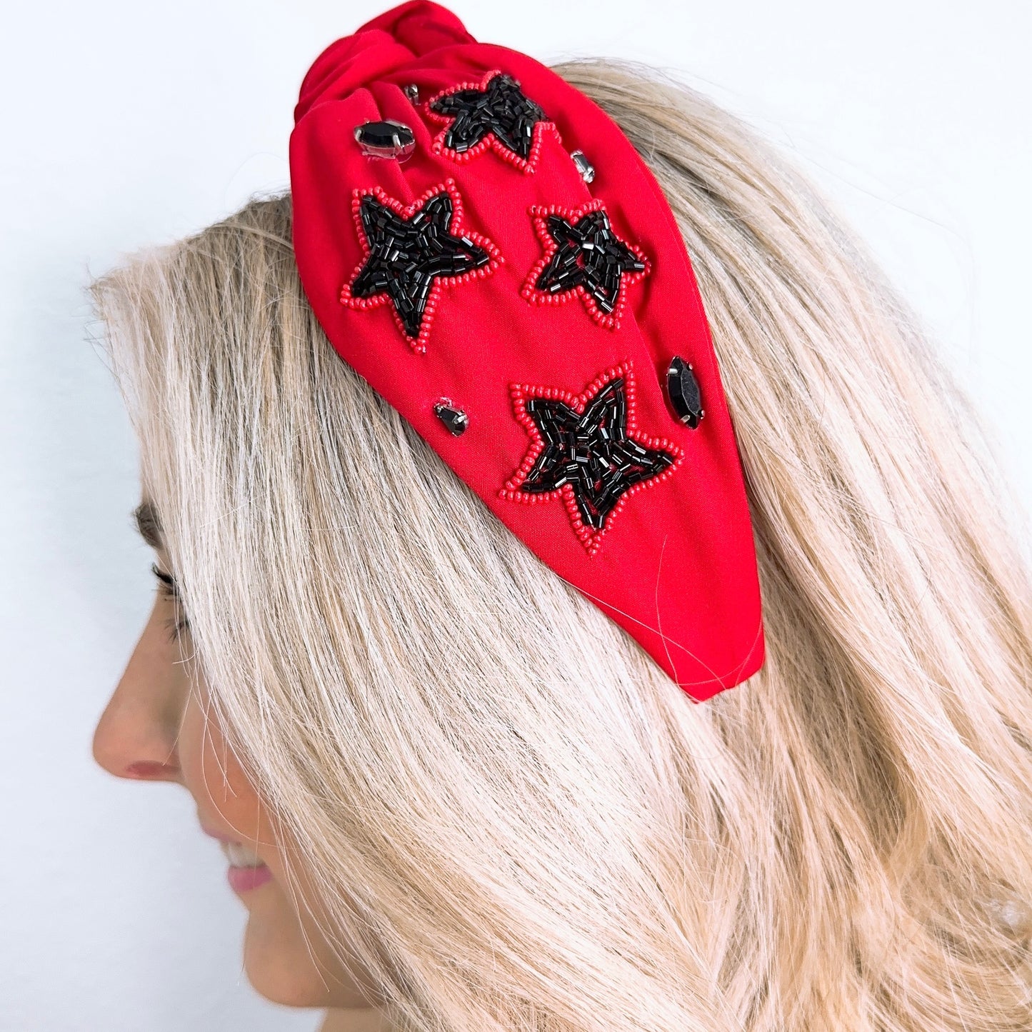 Star Red/Black Headband U73