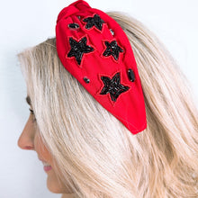 Load image into Gallery viewer, Star Red/Black Headband
