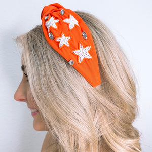 Star Orange/White Headband