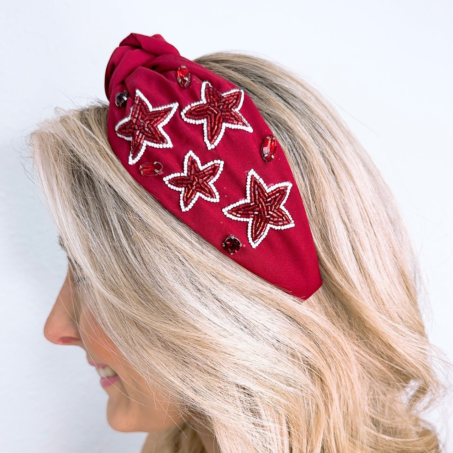 Star Maroon Headband U57