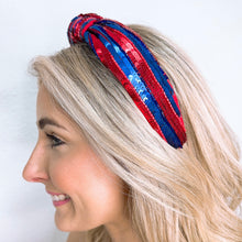 Load image into Gallery viewer, Red/Blue Sequin Headband
