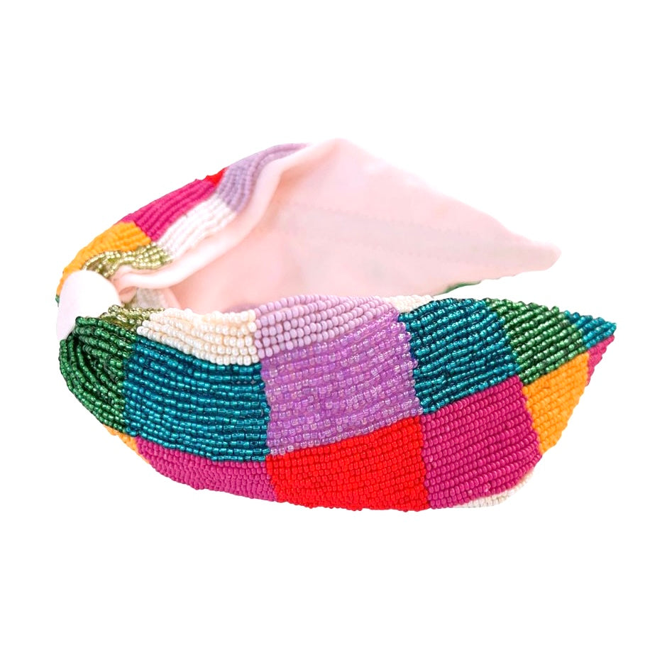 Rainbow Plaid Headband U13