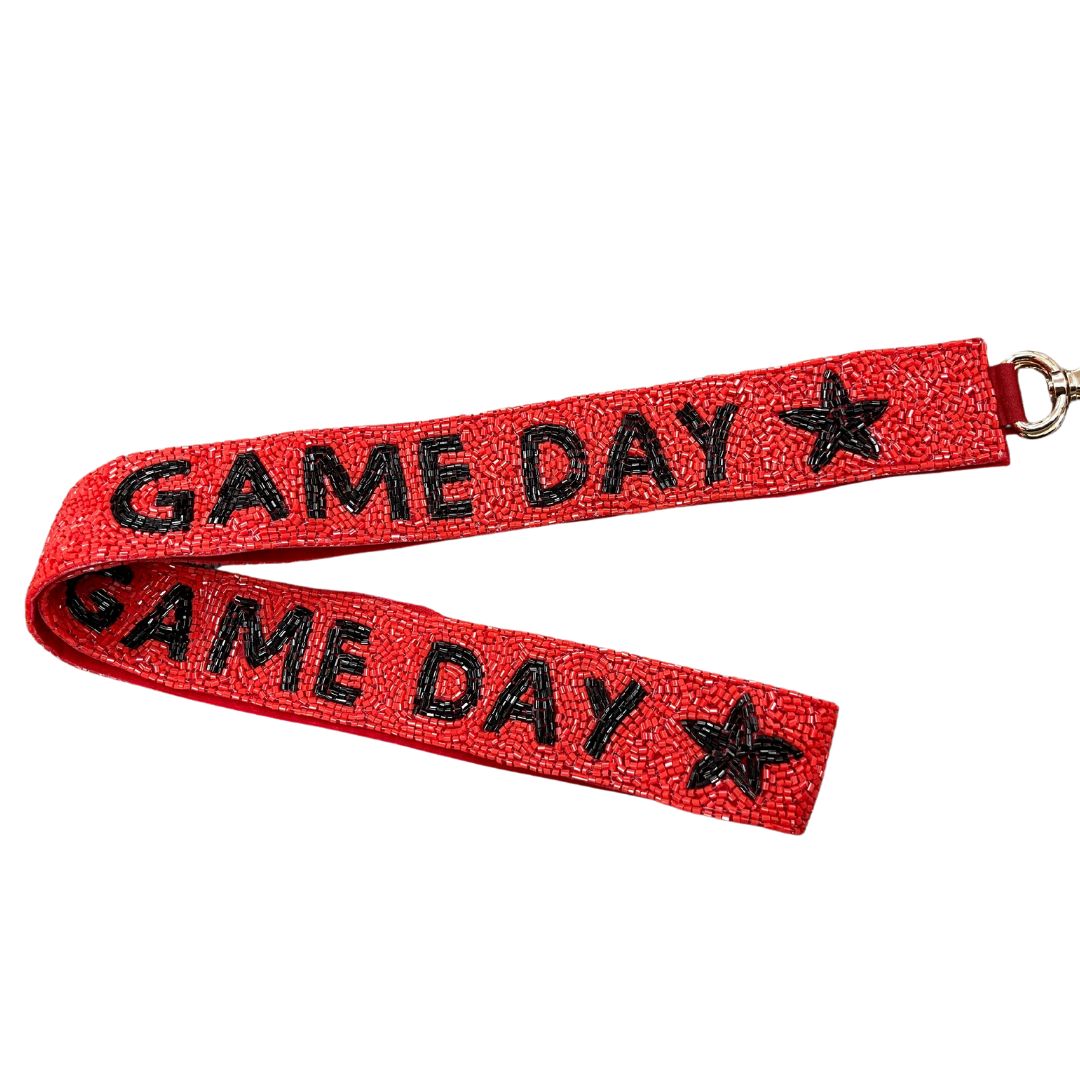 Game Day Red/Black Beaded  Strap