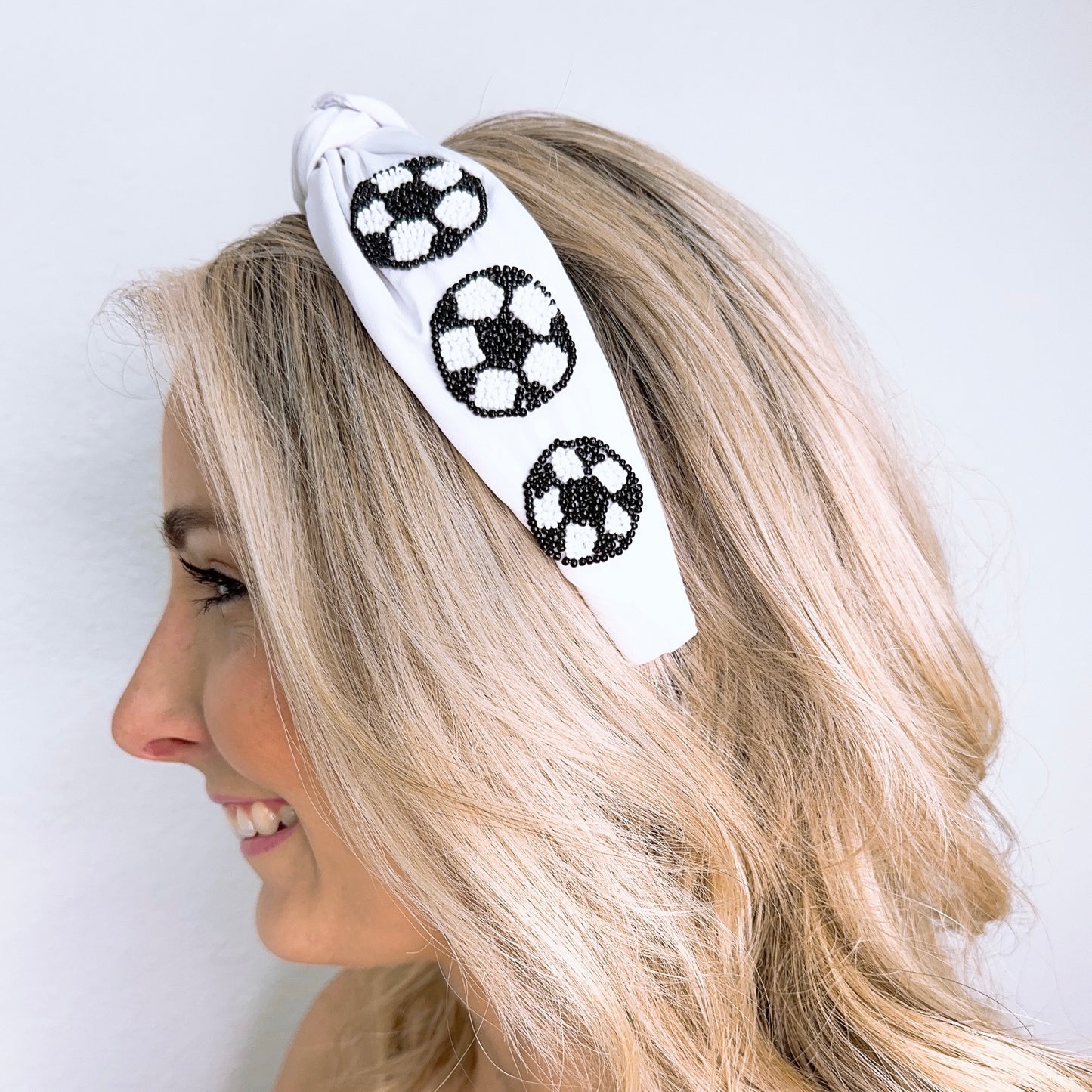 White/Black Soccer Headband U45