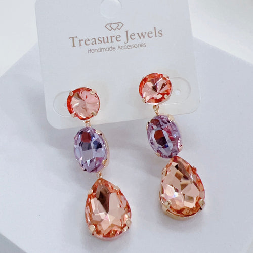 Glamorous Peach Stone Earring E36