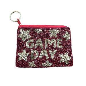Game Day Maroon/Gold Keychain Pouch