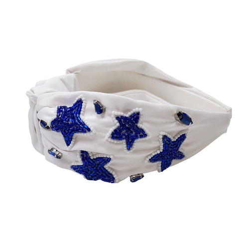 Star White/Blue Headband U33