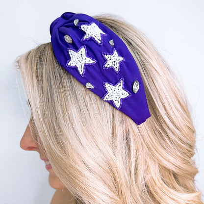 Star Purple/White Headband U56