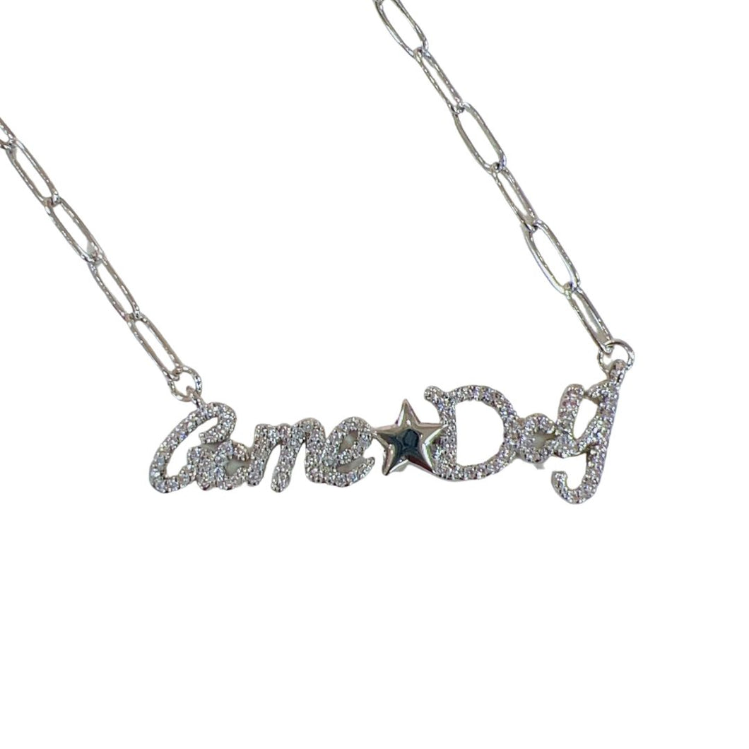 Game Day Silver Necklace