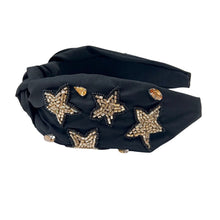 Load image into Gallery viewer, Star Black/Gold Headband U89
