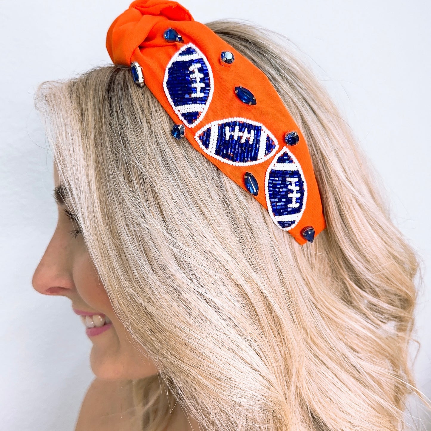 Football Orange/Blue Headband U49 & U54