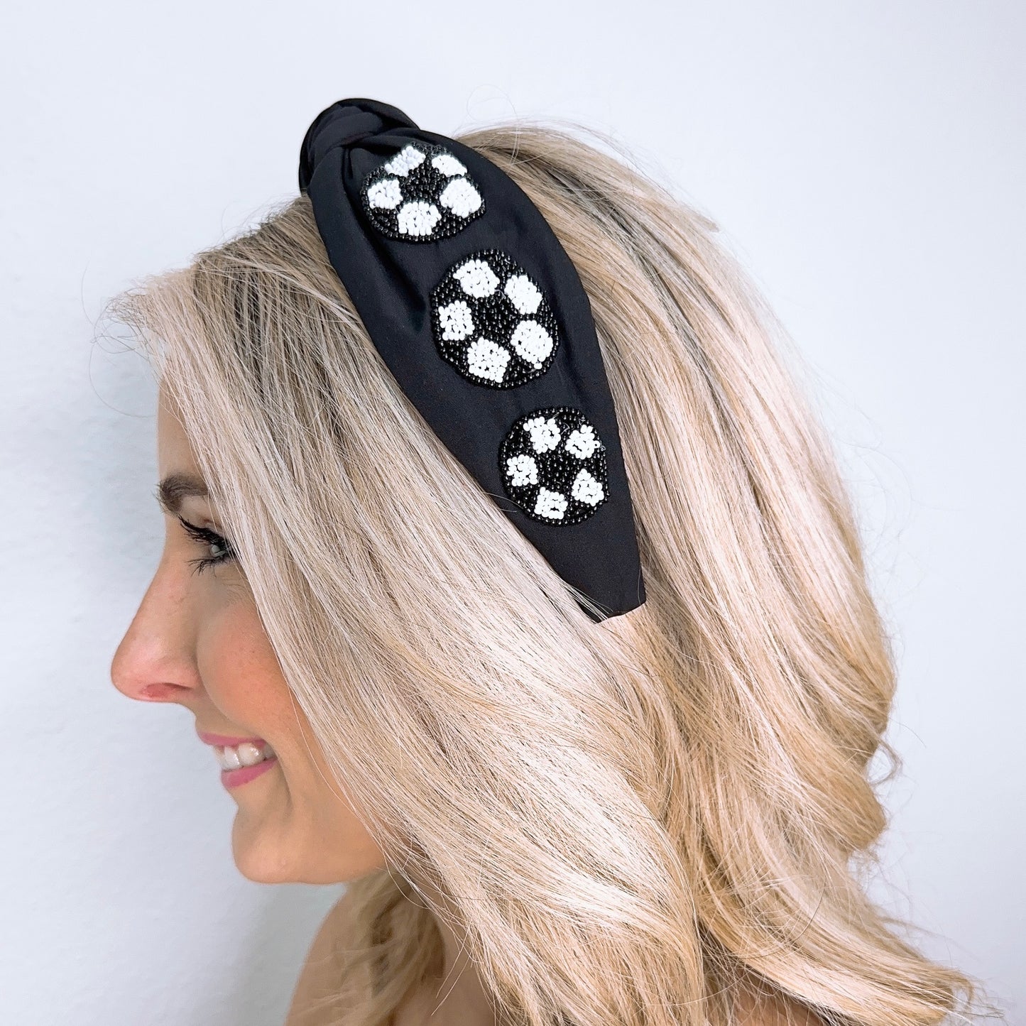 Black/White Soccer Headband U47