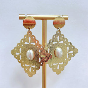 Rombo Pearl Earrings A14