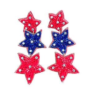 Red/Blue Star Earrings S5