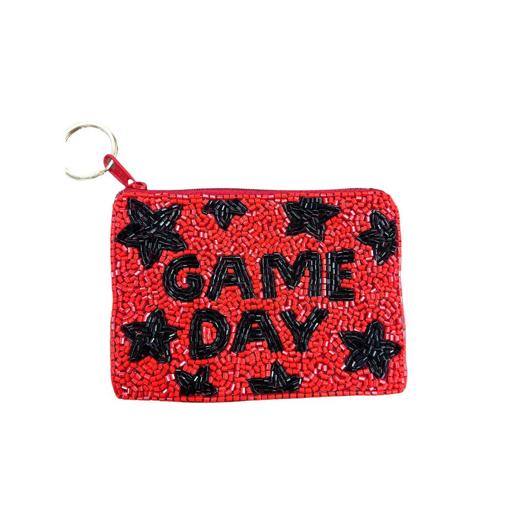 Red/Black Game Day Keychain Pouch