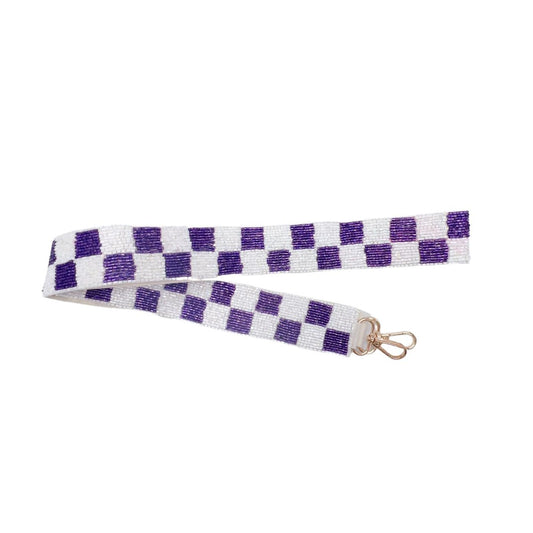 Checkered Purple/White Strap