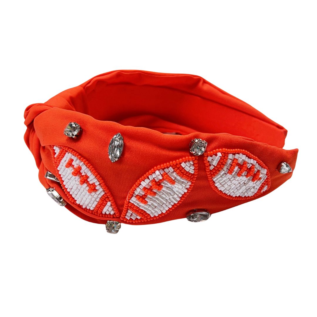 Football Orange/White Headband U60