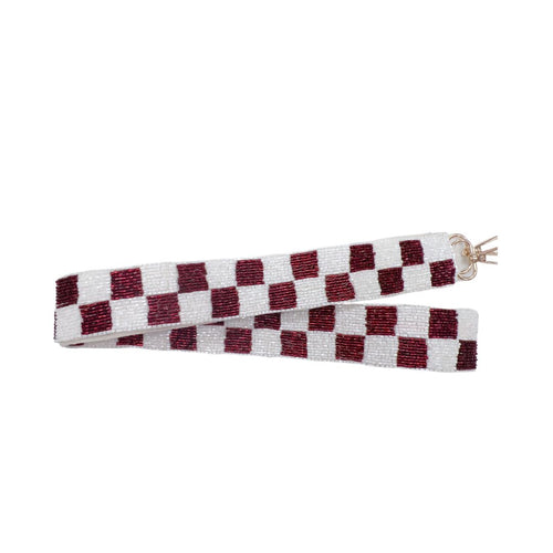 Checkered Maroon/White Strap