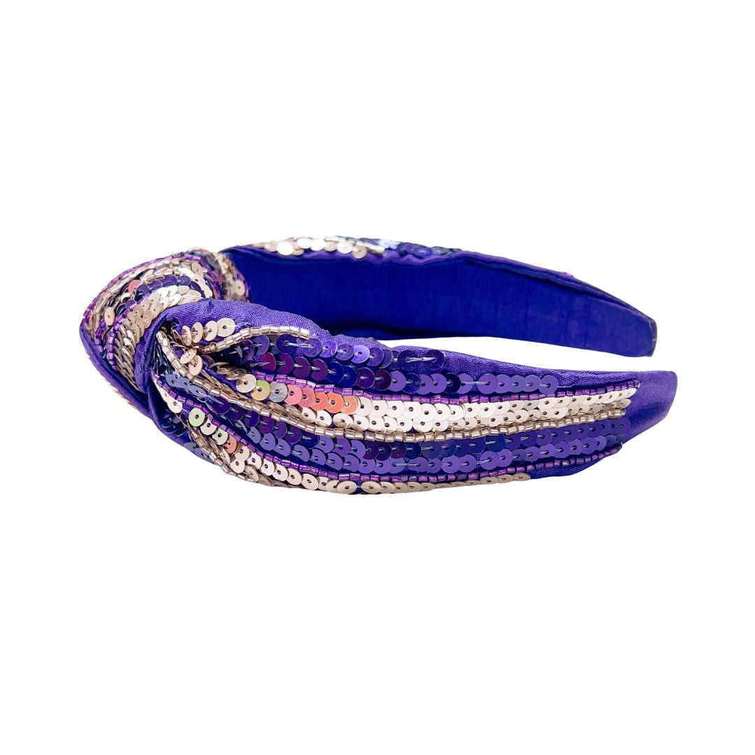 Purple/Gold Sequin Headband U61