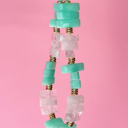 Glow Stone Mint/Clear Necklace
