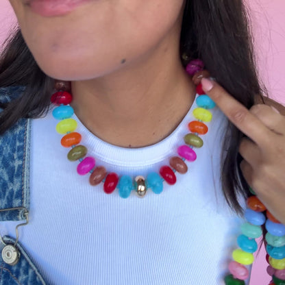 Sugar Bead Multi Red Necklace