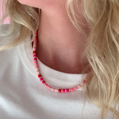 Pinks Tile Necklace